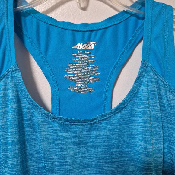 Avia Womens Large Blue Tank Top T-back Round Neckline - Picture 2 of 7